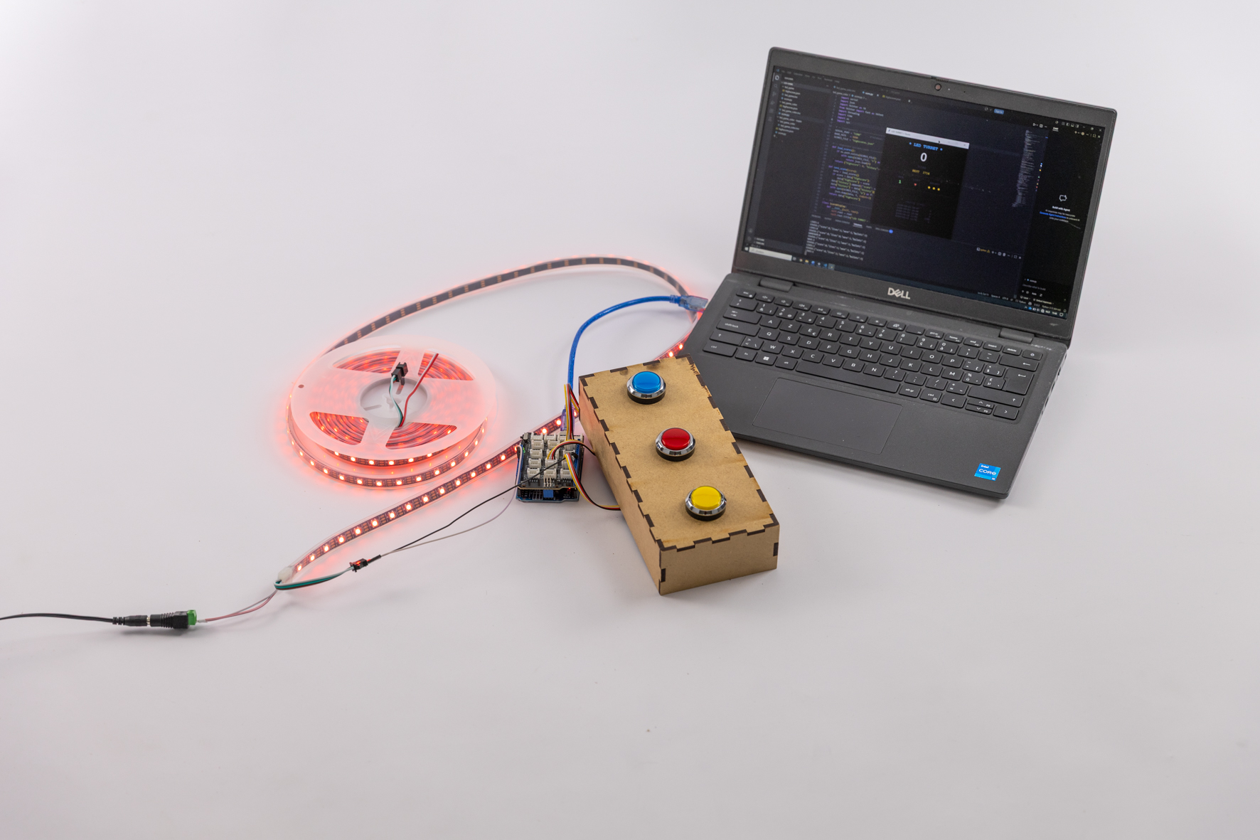 Eindresultaat led strip spel